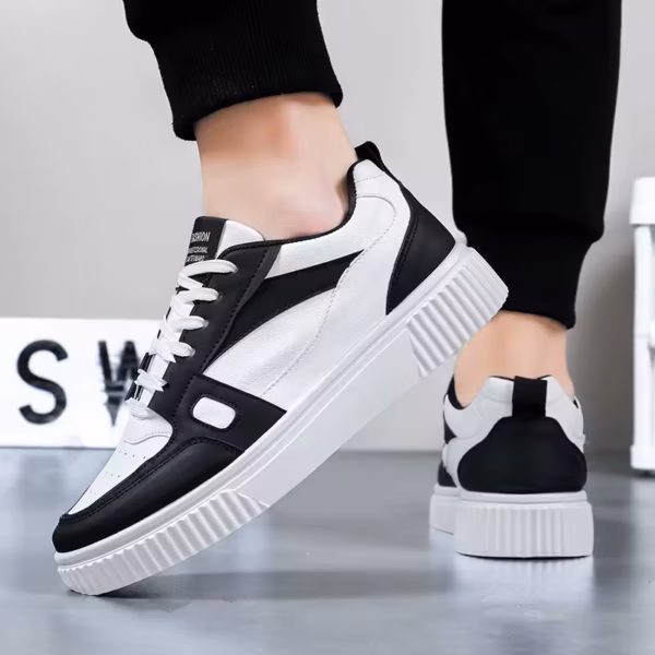 erkek spor ayakkabı rahat ayakkabılar erkekler flats zapatillas hombre hafif pu deri nefes ayakkabı erkek beyaz spor tenis ayakkabıları (kopya)